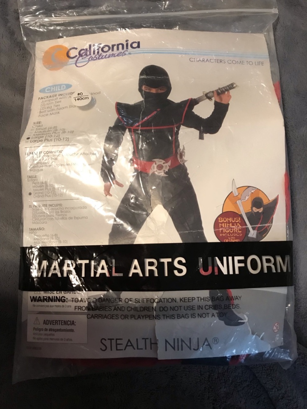 California Costumes Stealth Ninja Outfit in Black and Red